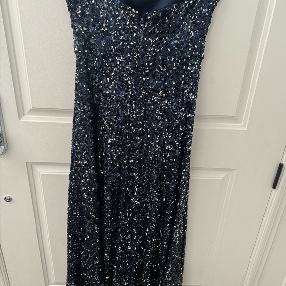 Never worn blue and silver sparkly Ever New strapless dress - Picture 2 of 3